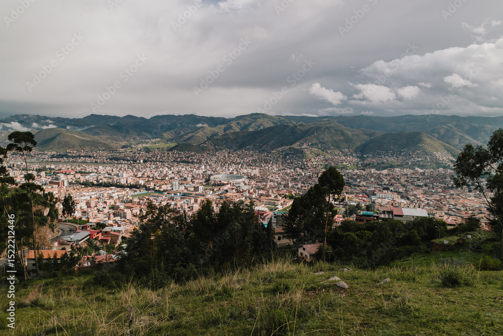 Obraz premium Panoramic view of the city of Cusco from Q'enko