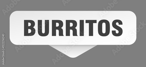 burritos sticker. burritos sign isolated on gray background