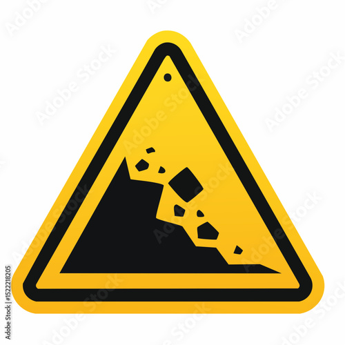 Vector hazard warning sign for open excavation sites