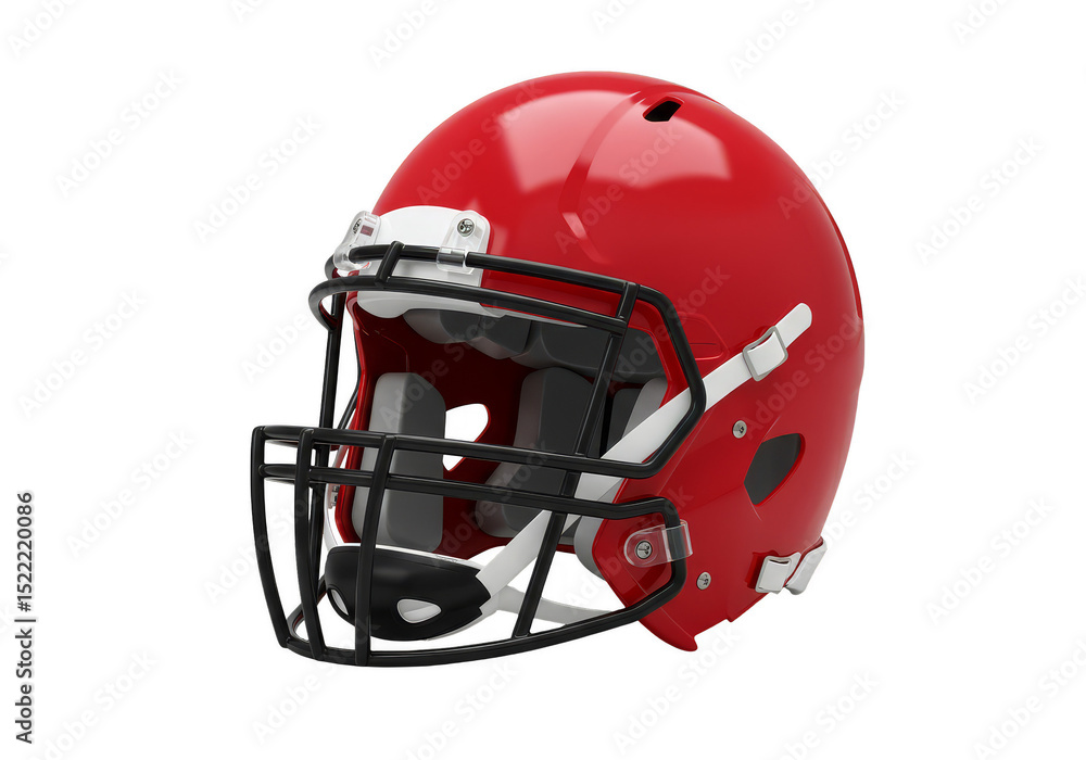 Fototapeta premium 3D Render of a Red Football Helmet on Transparent Background