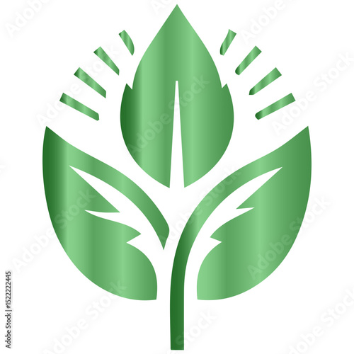 An elegant vector leaf gradient rendered with beautiful, dynamic gestural lines
