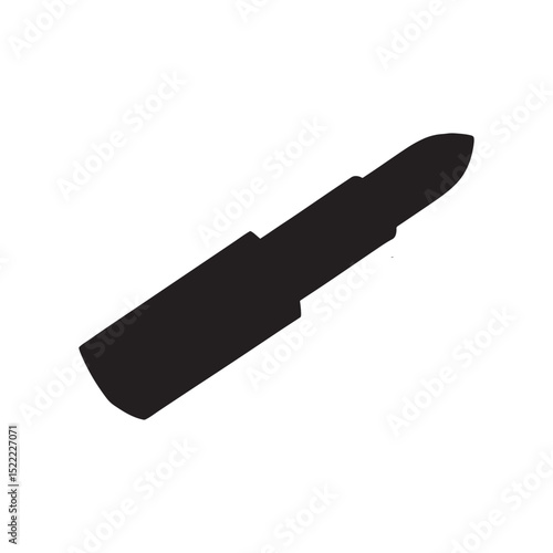 Simple lipstick silhouette vector icon isolated on white background