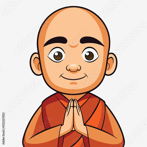 Buddhist monk from Ladakh, serene expression, holding prayer beads.