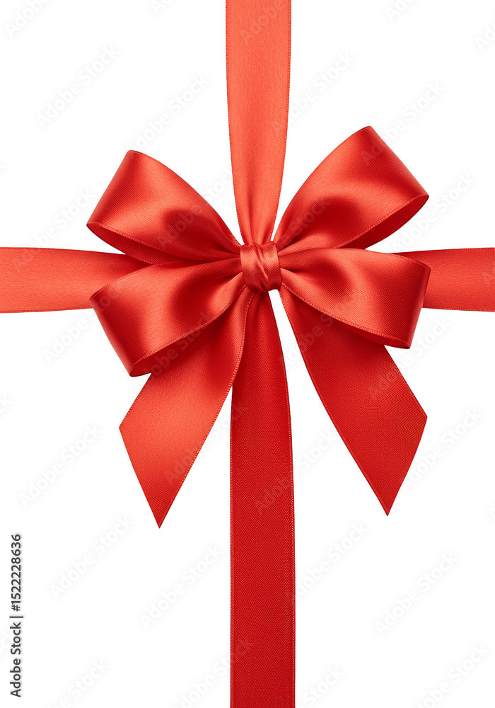 Elegant Red Ribbon Bow Decoration for Gift Holiday Background Elegant Red Ribbon Bow Decoration for Gift Holiday Background