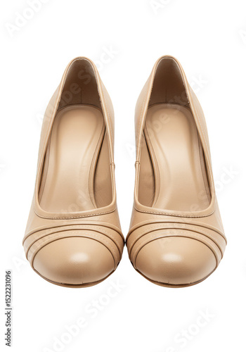 Elegant Shiny Beige High Heels Footwear Fashion Isolated Background