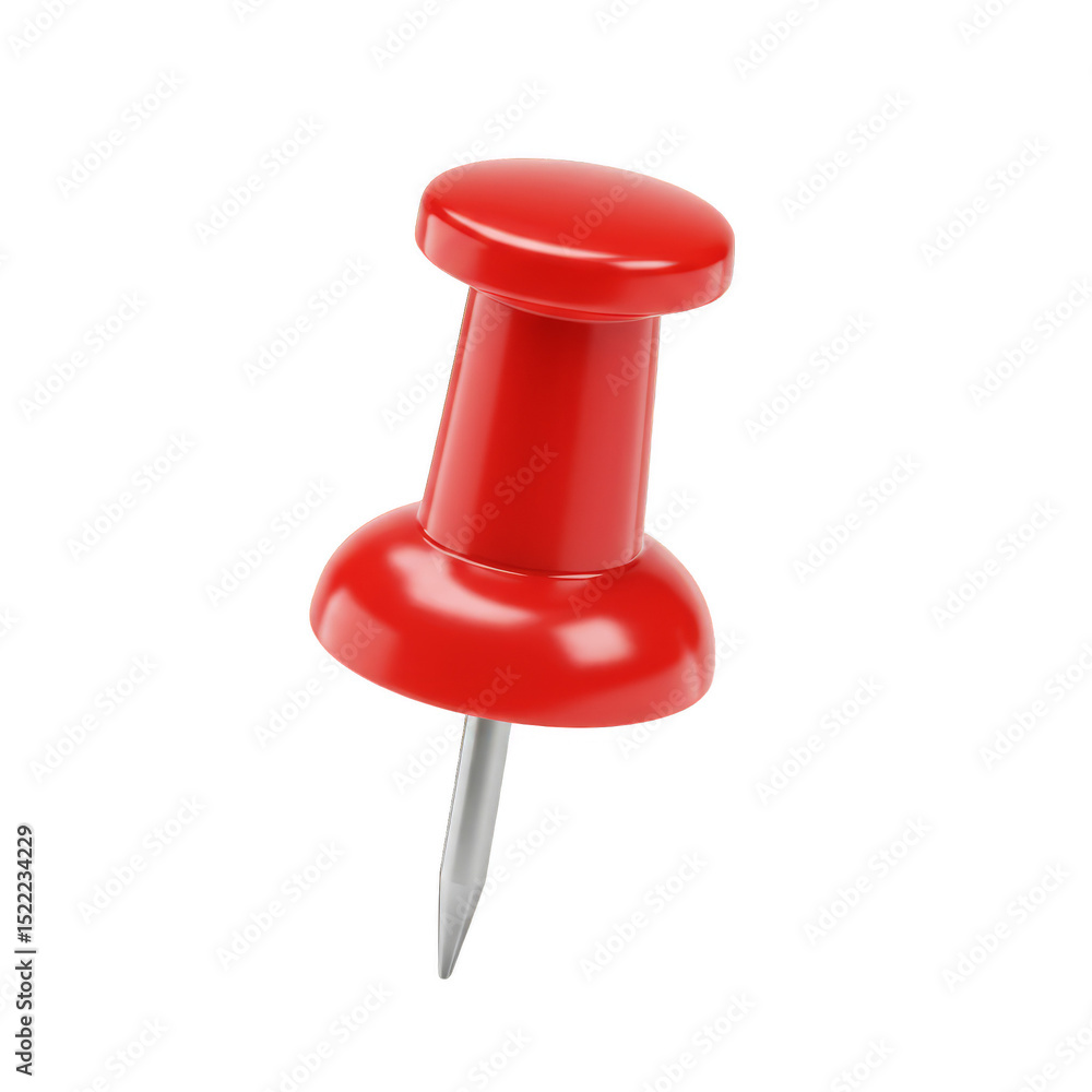 Illustration 3D Rendering Red Thumbtack Pointing Up On Transparent Background Illustration 3D Rendering Red Thumbtack Pointing Up On Transparent Background