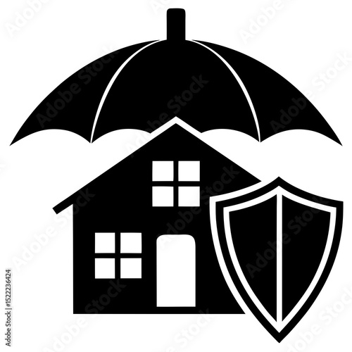 house with umbrella