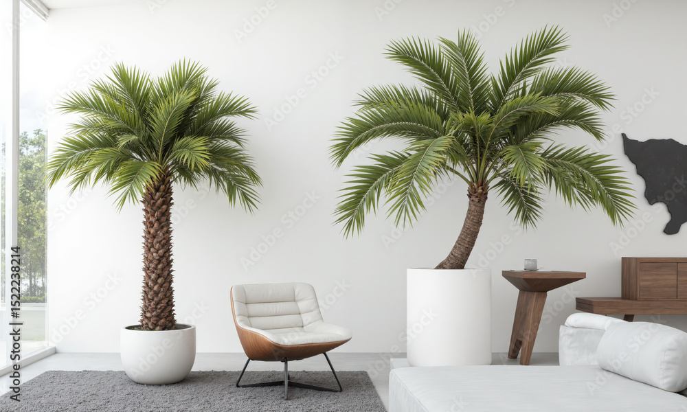 Fototapeta premium Chilean Wine Palm (Jubaea chilensis) Native to Chile, the Chilean Wine Palm is a striking palm tree known for its