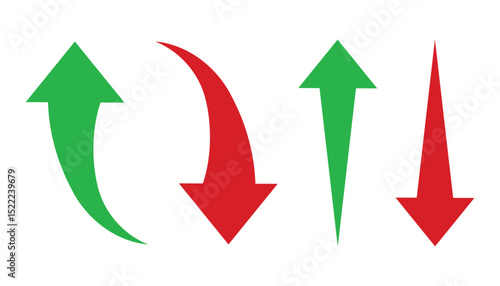 Set of arrow icon pointing up, down icon. abstract curved arrows. arrow shapes collection