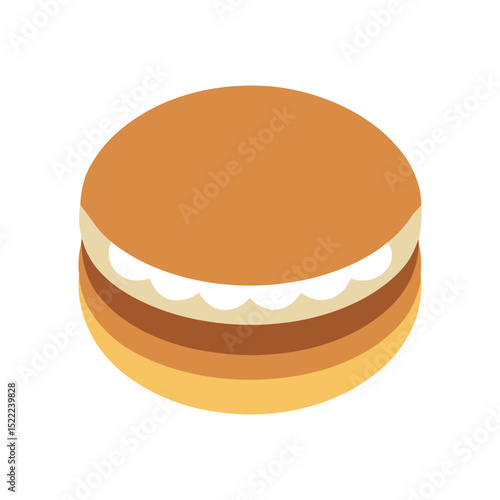 Cartoon dorayaki isolated on white background japanese sweet dessert illustration