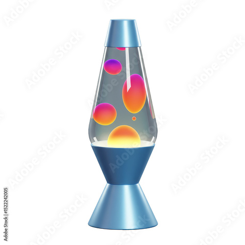 Illustration Of Lava Lamp With Orange And Purple Wax On Transparent