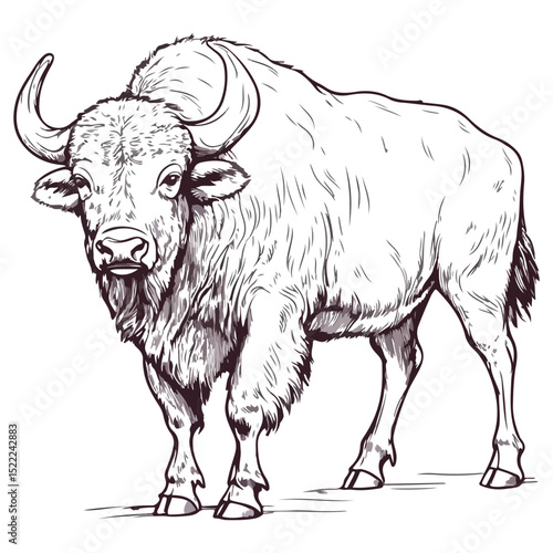 buffalo, animal, vector, transparent background, cattle, isolated, mammal, cute, nature, agriculture, livestock, farm