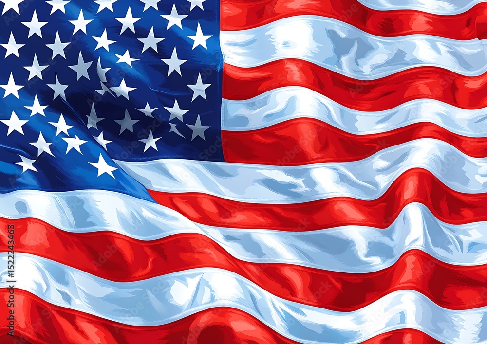 Fototapeta premium American flag waving (1)