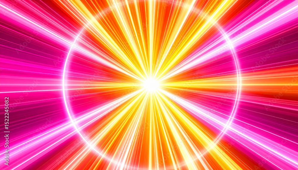 Obraz premium 光の輪とバーストした背景