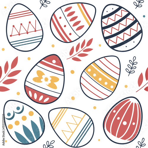 Funky Egg Seamless Pattern – Playful Breakfast-Themed Design with Repeating Eggs