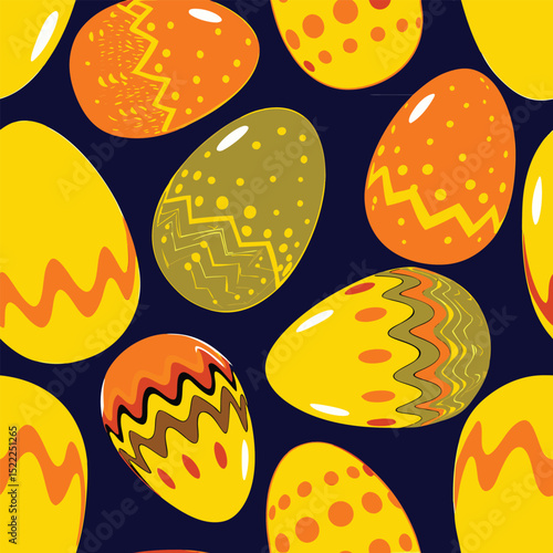Funky Egg Seamless Pattern – Playful Breakfast-Themed Design with Repeating Eggs