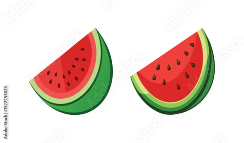 Two slices of watermelon illustration
