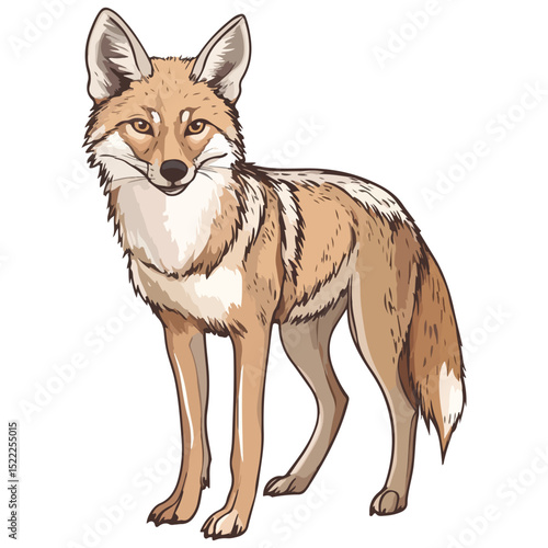jackal, animal, vector, transparent background, mammal, isolated, nature, wild animal, wildlife, wolf, wild, canine, carnivore, predator
