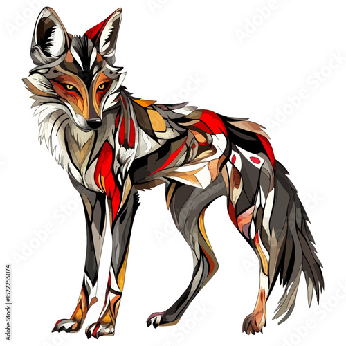 jackal, animal, vector, transparent background, mammal, isolated, nature, wild animal, wildlife, wolf, wild, canine, carnivore, predator