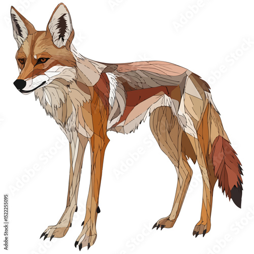 jackal, animal, vector, transparent background, mammal, isolated, nature, wild animal, wildlife, wolf, wild, canine, carnivore, predator