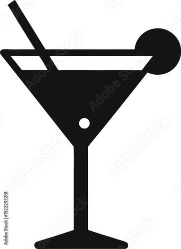 martini glass with olives vector