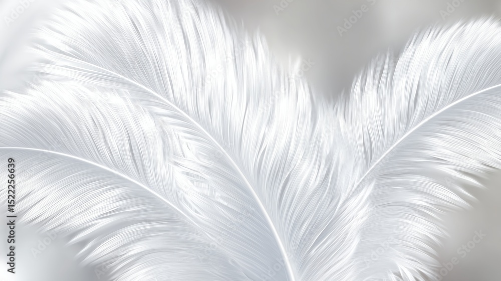 Fototapeta premium top view white feathers background, soft light, full of feather image, minimal and peaceful 