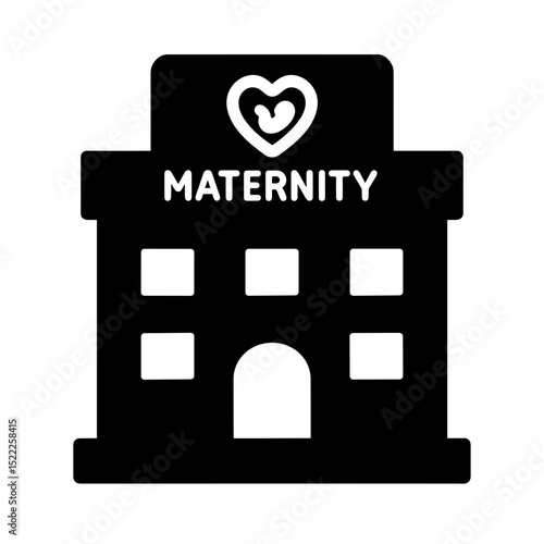 Maternity hospital icon in solid style