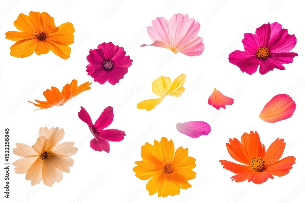 Fototapeta premium Flower petals group flowers blossoms arrangement.