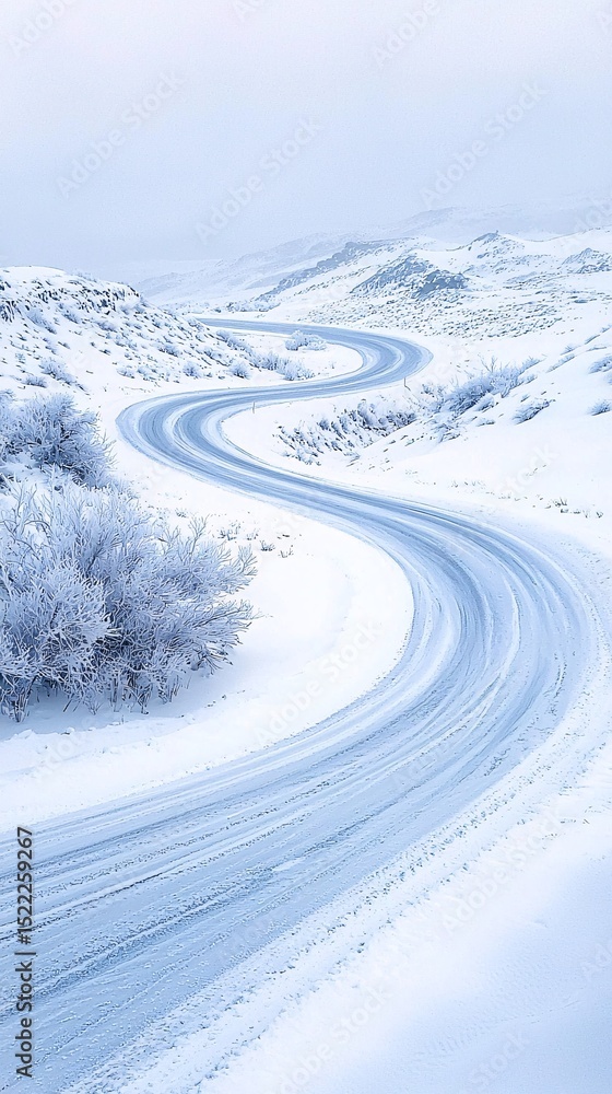 Obraz premium winding road in snow