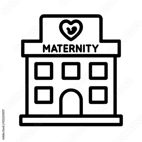 Maternity hospital icon in outline style