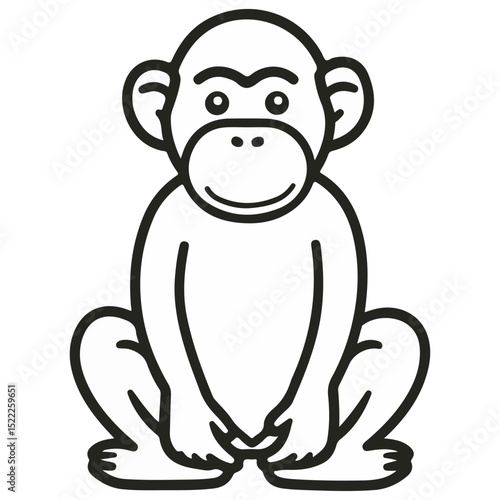 macaque, animal, vector, transparent background, mammal, symbol, wildlife, cute, zoo, nature, isolated, jungle, asia, icon