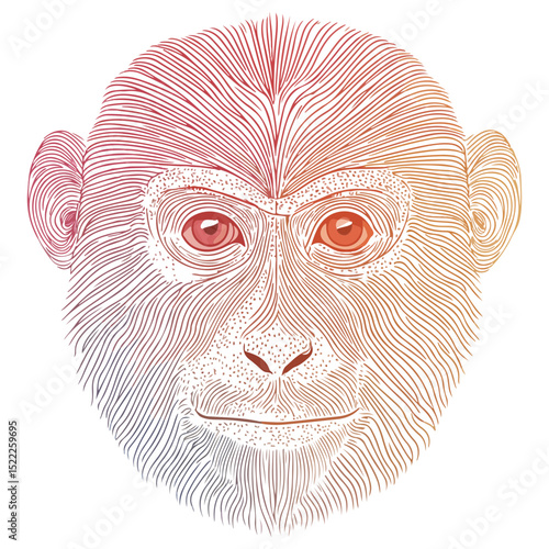 macaque, animal, vector, transparent background, mammal, symbol, wildlife, cute, zoo, nature, isolated, jungle, asia, icon