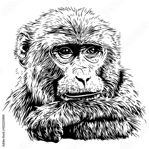 macaque, animal, vector, transparent background, mammal, symbol, wildlife, cute, zoo, nature, isolated, jungle, asia, icon