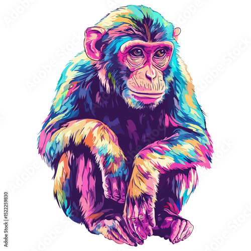 macaque, animal, vector, transparent background, mammal, symbol, wildlife, cute, zoo, nature, isolated, jungle, asia, icon