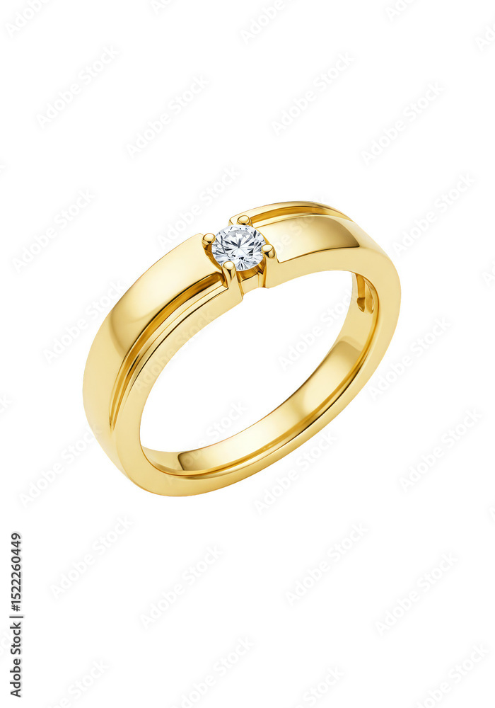 Isolated Gold Ring with Diamond Jewelry for Wedding and Engagement Isolated Gold Ring with Diamond Jewelry for Wedding and Engagement