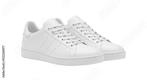 Isolated Fashionable White Sneakers Shoes Footwear for Sport Style