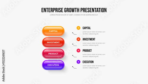 Business Innovation Frame Design Vector Illustration. Advertising Profile 4 Step Diagram Slideshow Template. Marketing Plan Four Element Infographic Presentation Layout.