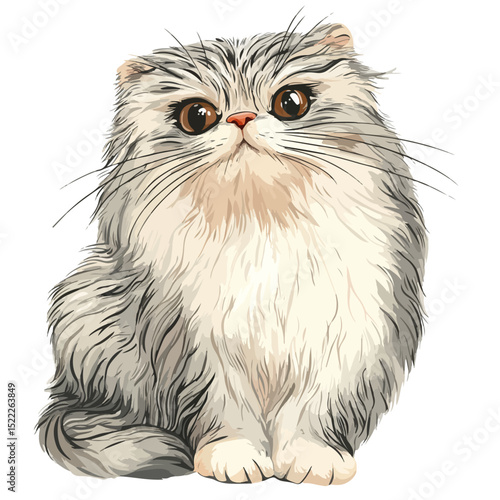 manul, animal, vector, transparent background, feline, fluffy, isolated, furry, mammal, beautiful, adorable, breed, cute, small, nature, wildlife, zoo