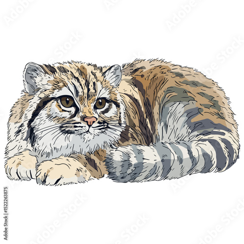 manul, animal, vector, transparent background, feline, fluffy, isolated, furry, mammal, beautiful, adorable, breed, cute, small, nature, wildlife, zoo