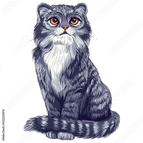 manul, animal, vector, transparent background, feline, fluffy, isolated, furry, mammal, beautiful, adorable, breed, cute, small, nature, wildlife, zoo