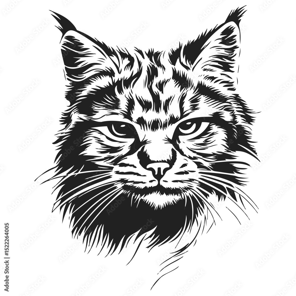 Fototapeta premium manul, animal, vector, transparent background, feline, fluffy, isolated, furry, mammal, beautiful, adorable, breed, cute, small, nature, wildlife, zoo