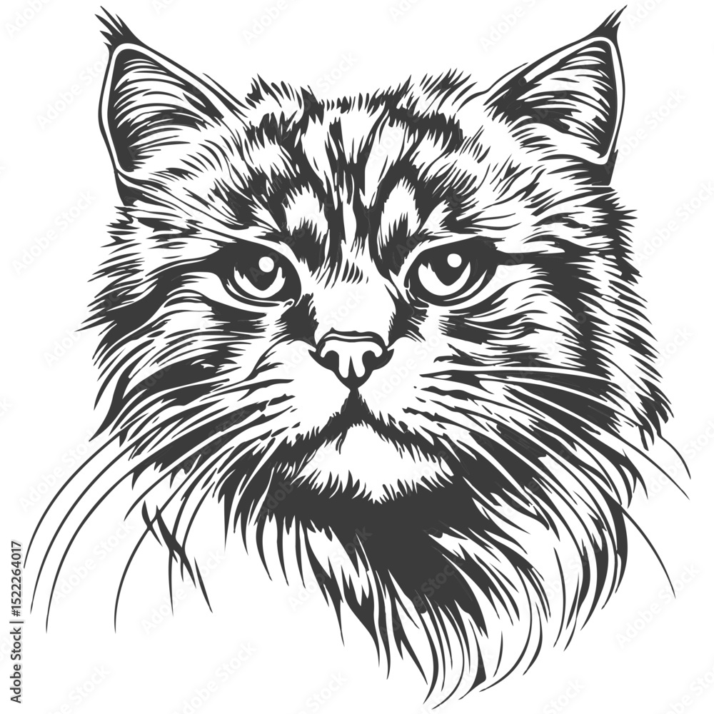 Fototapeta premium manul, animal, vector, transparent background, feline, fluffy, isolated, furry, mammal, beautiful, adorable, breed, cute, small, nature, wildlife, zoo