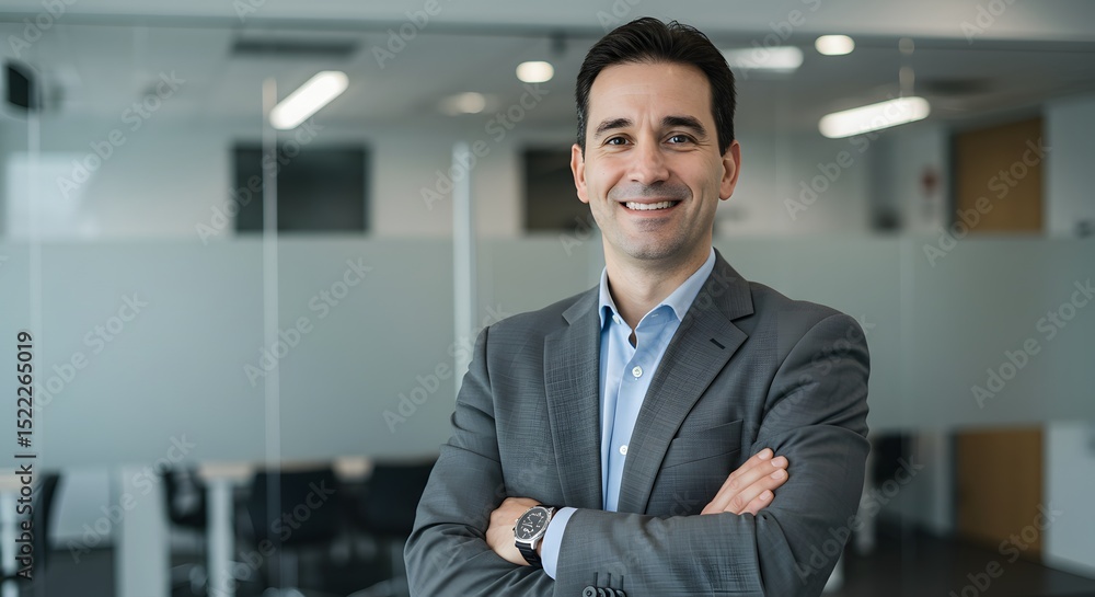 Fototapeta premium Confident businessman standing in office.