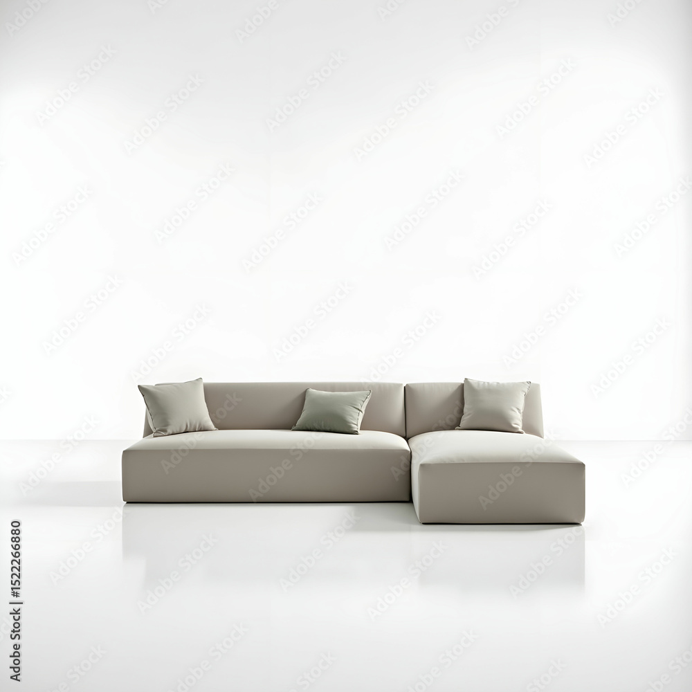 A compact L-shaped sectional with high-density foam seats. A compact L-shaped sectional with high-density foam seats.