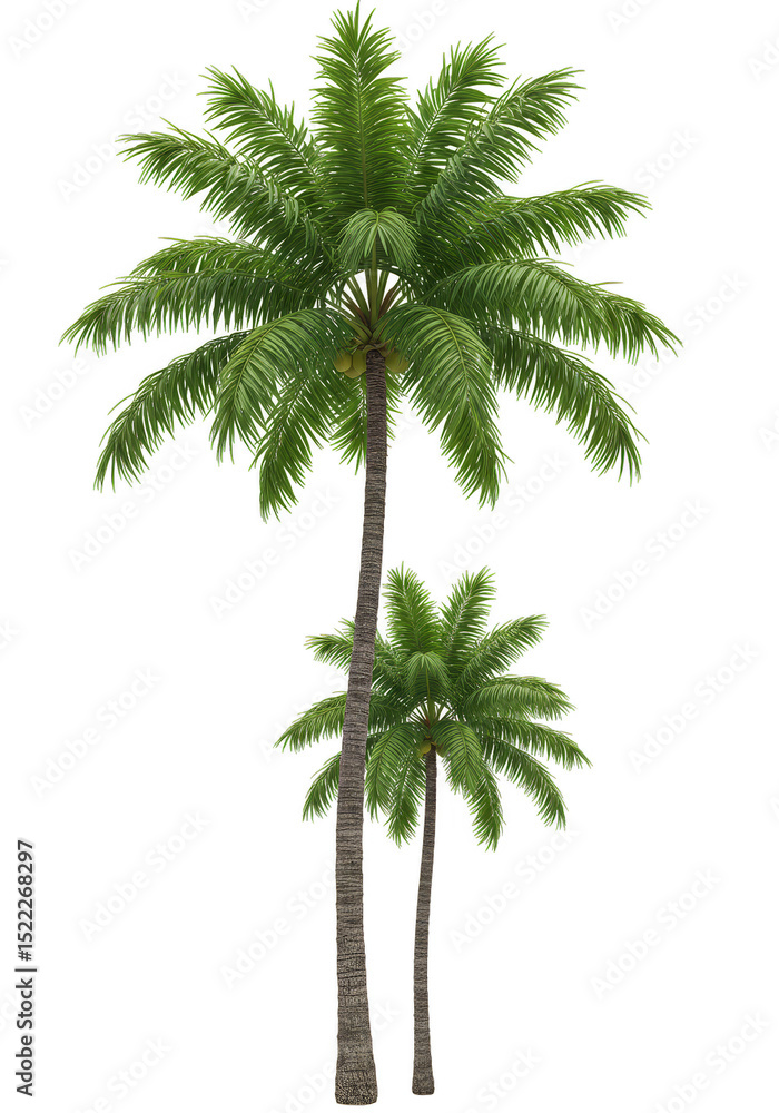Obraz premium Isolated Palm Trees with Transparent Background Nature Tropical Plant