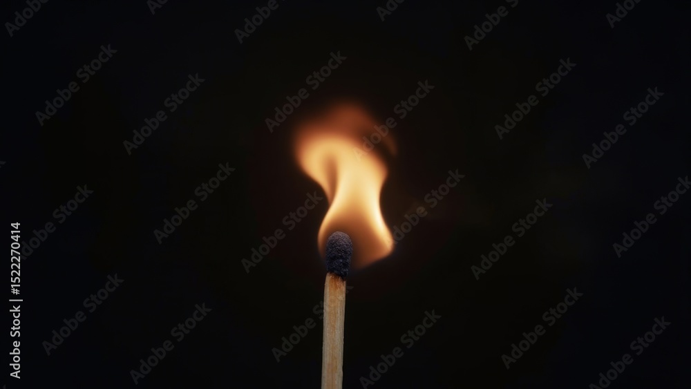match burns on a black background match burns on a black background