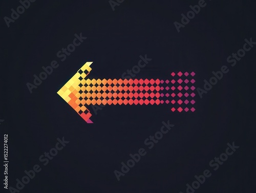 Pixel Style Arrow Icon Design for Digital Applications