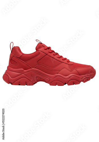 Isolated Red Sport Shoe Sneakers With Transparent Background Design