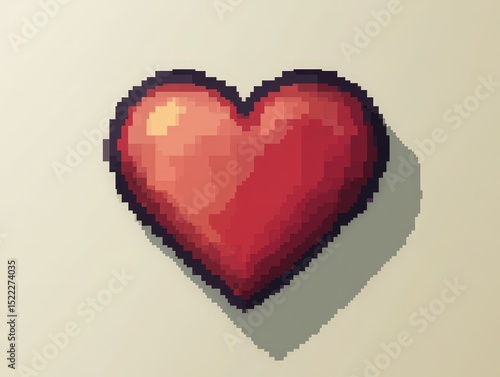 Pixel Style Heart Icon in Vivid Colors for Creative Designs