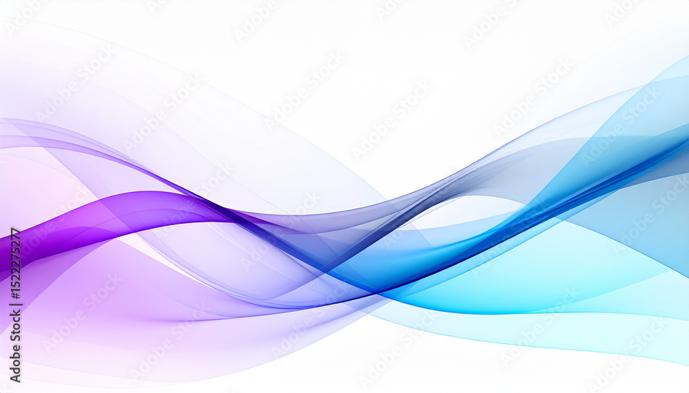 Naklejka premium 紫と青の流線が舞う抽象背景